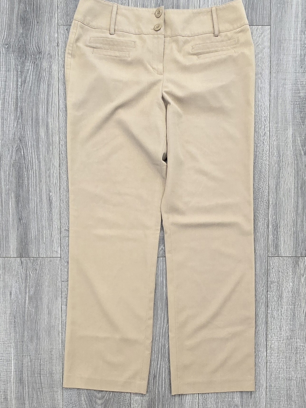 Larry Levine Women’s Size 12 Tan Stretch Straight Leg Dress Pants #571